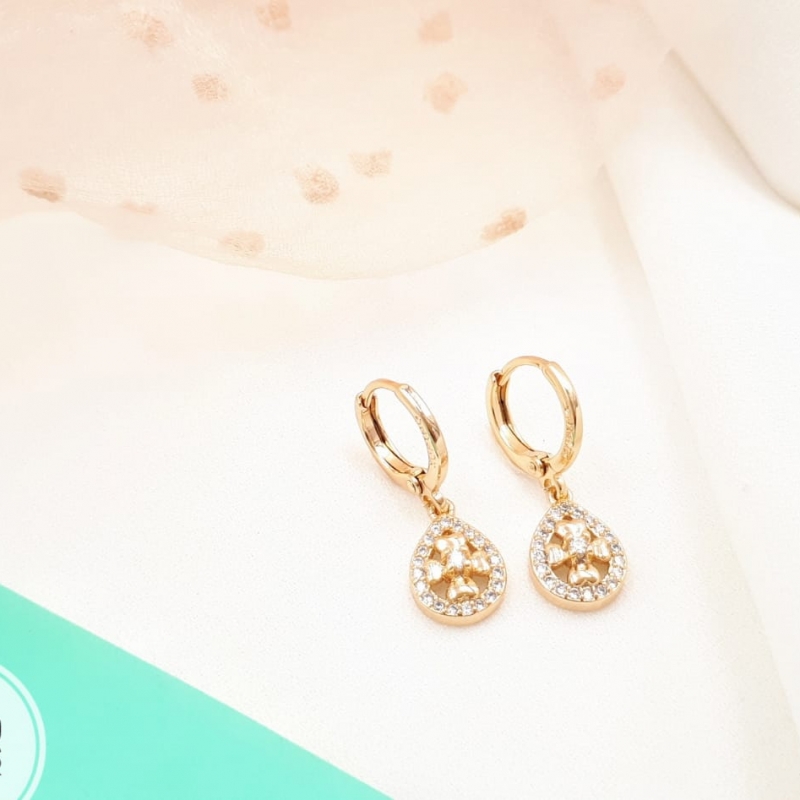 XUPING ANTING EMAS FLOWER TEARDROP