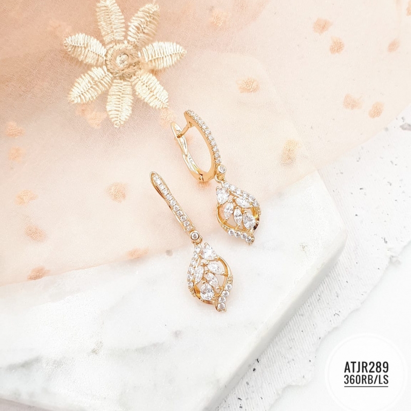 XUPING ANTING EMAS STONE LEAVES